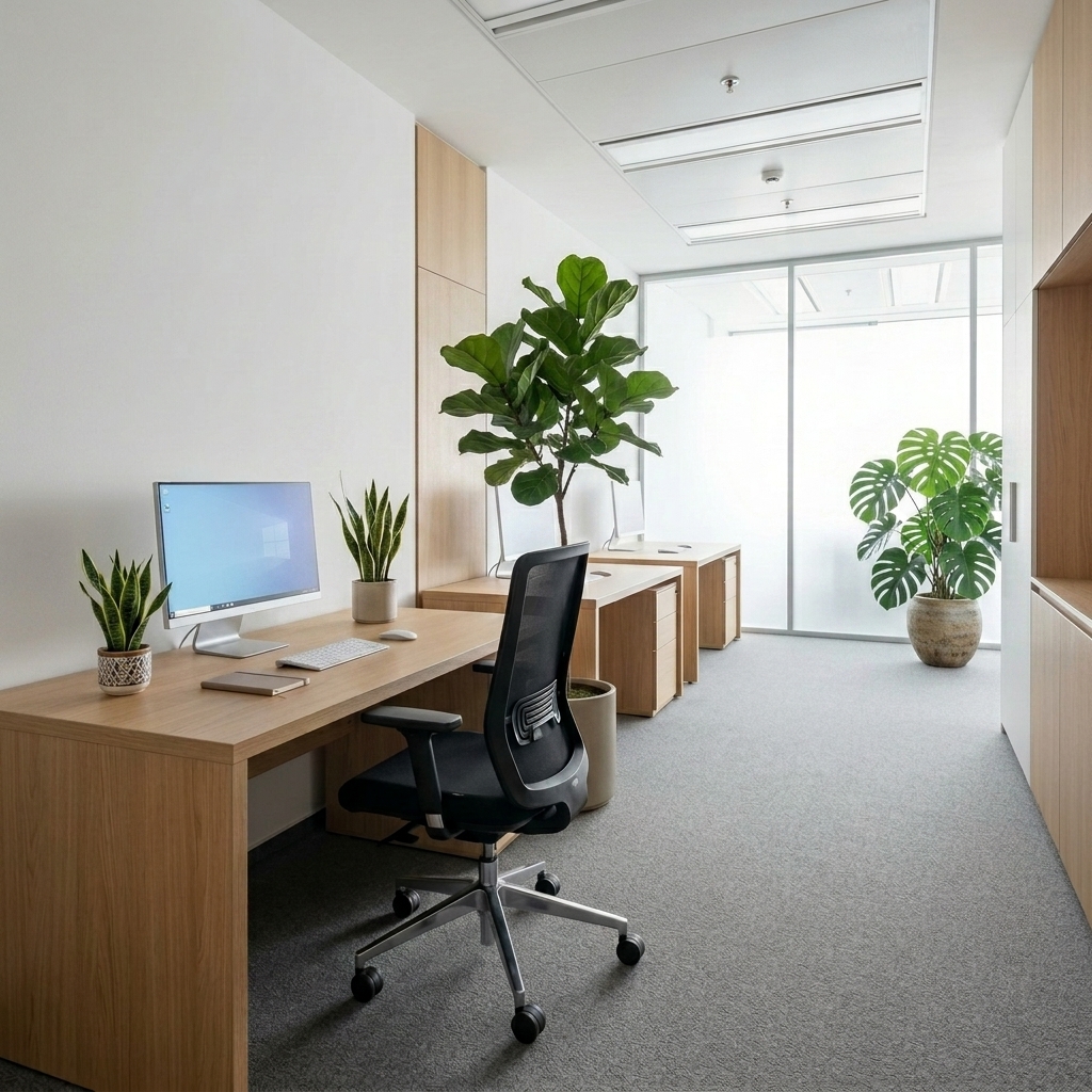 Office with plants